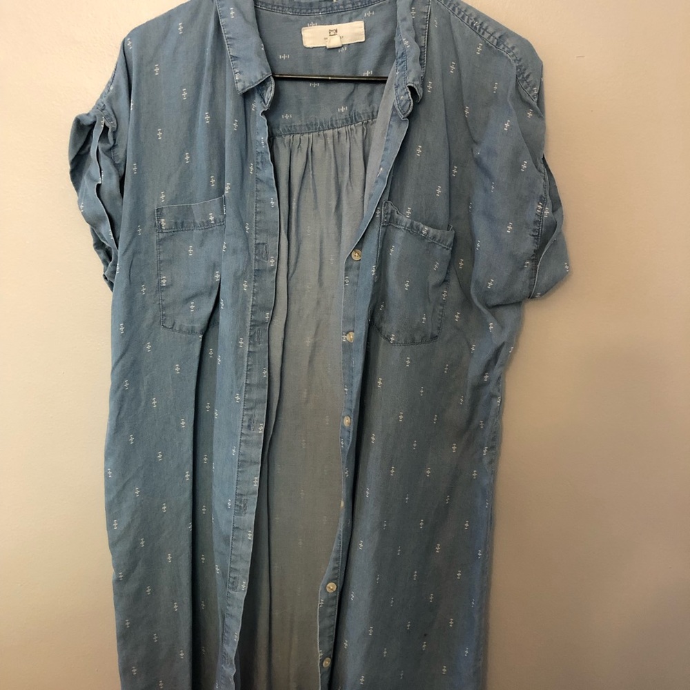 Button up collar dress.